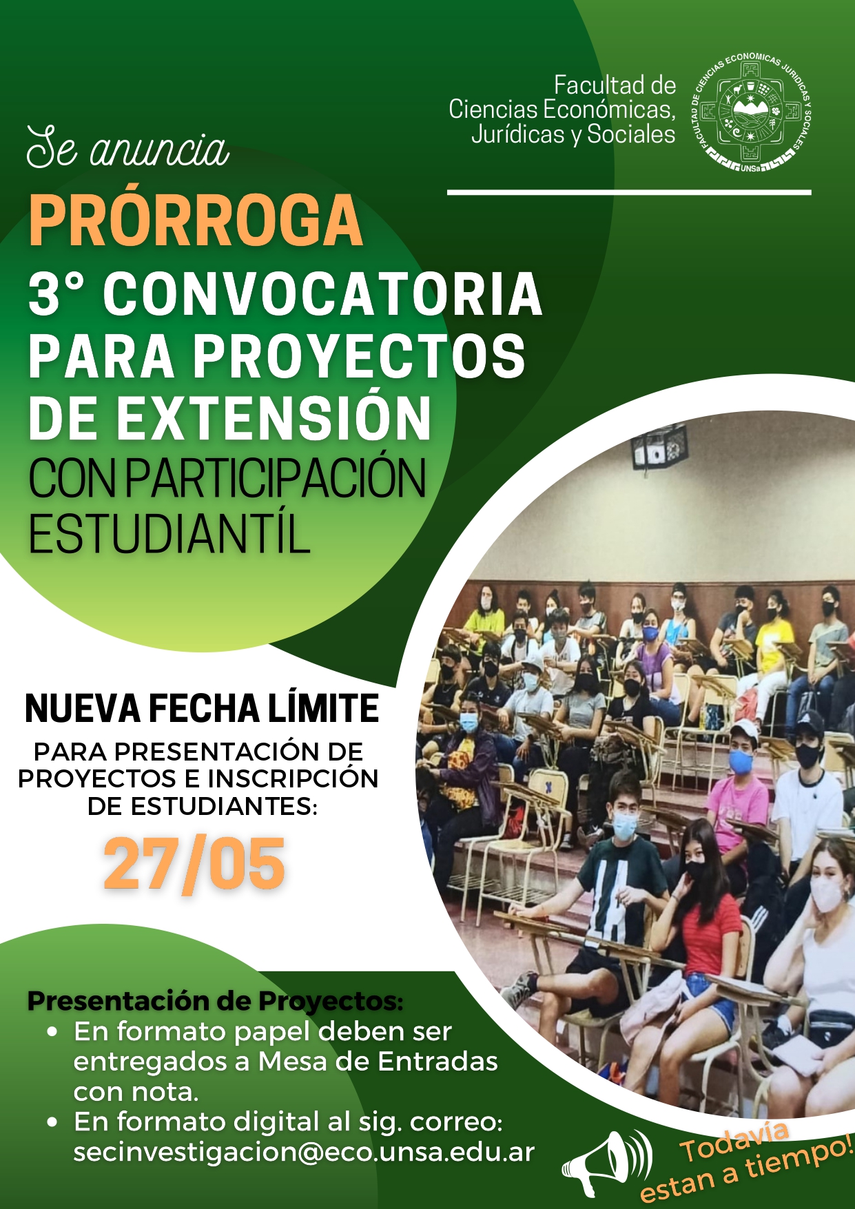 ¡Prórroga de Fecha Límite de la 3° Convocatoria de Proyectos de ...