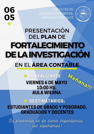 Presentaci&oacute;n del Plan de Fortalecimiento de la Investigaci&oacute;n vinculada al &Aacute;rea Contable